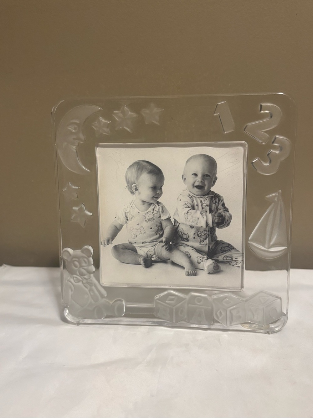 Crystal  Baby Photo Frame with Playful Embossed Motifs